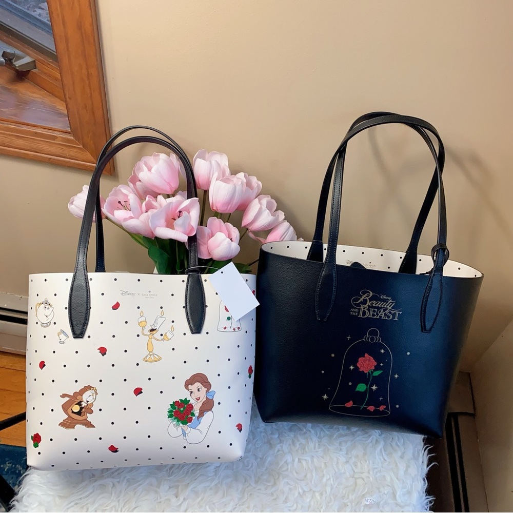 Kate Spade Disney Beauty And Beast Small Reversible Tote with removable pouch - Picture 3 of 9